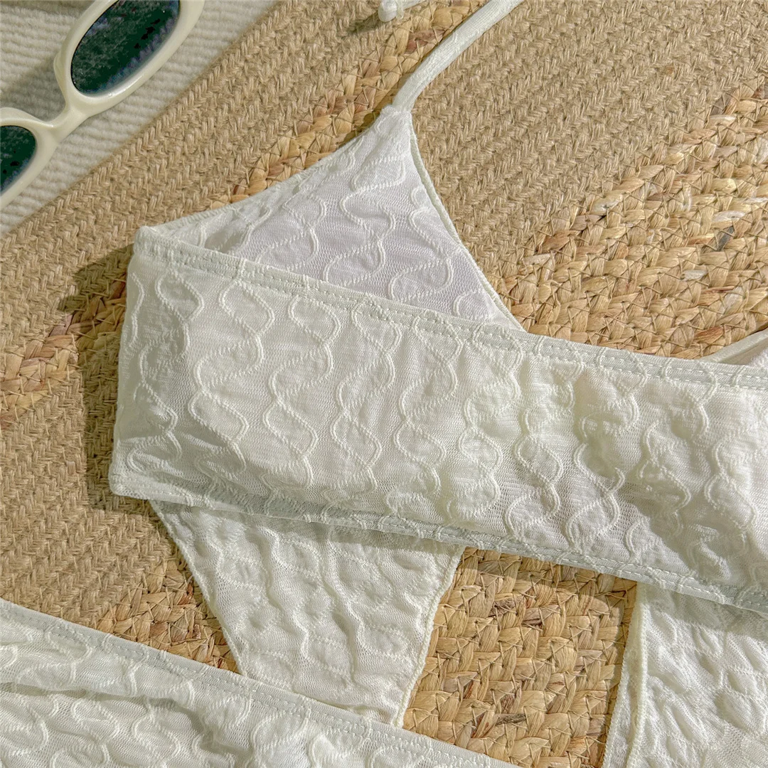 Mit Rock, Neckholder-Bikini, Damen-Badeanzug, dreiteiliges Bikini-Set, Damen-Badebekleidung, brasilianischer Badeanzug mit Polsterung, Badeanzug, Schwimmbekleidung V7071 – Detail 19