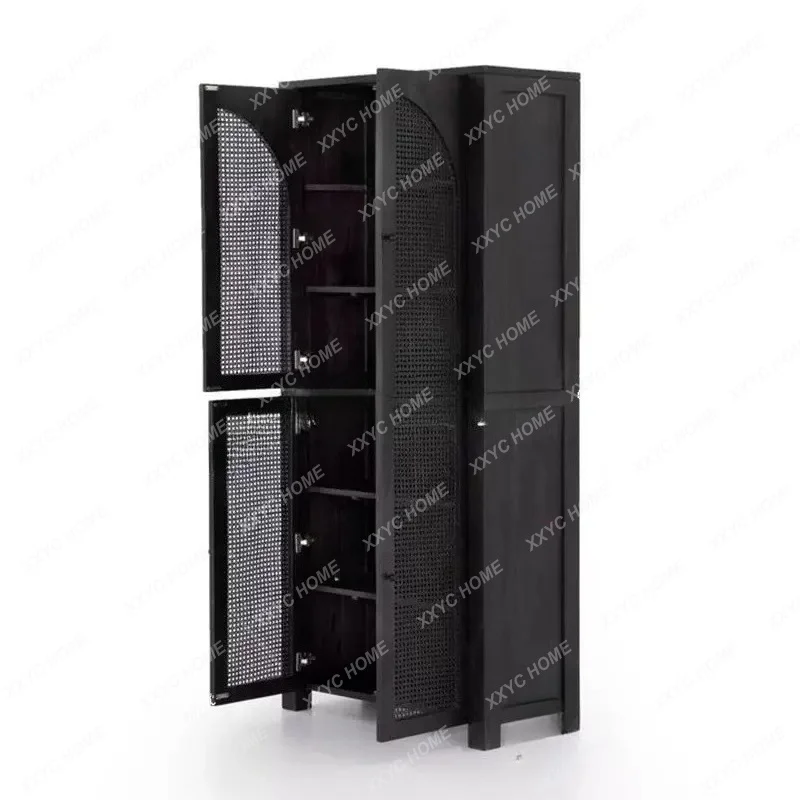 XX casement wardrobe rustic double door decoration black adult simple modern