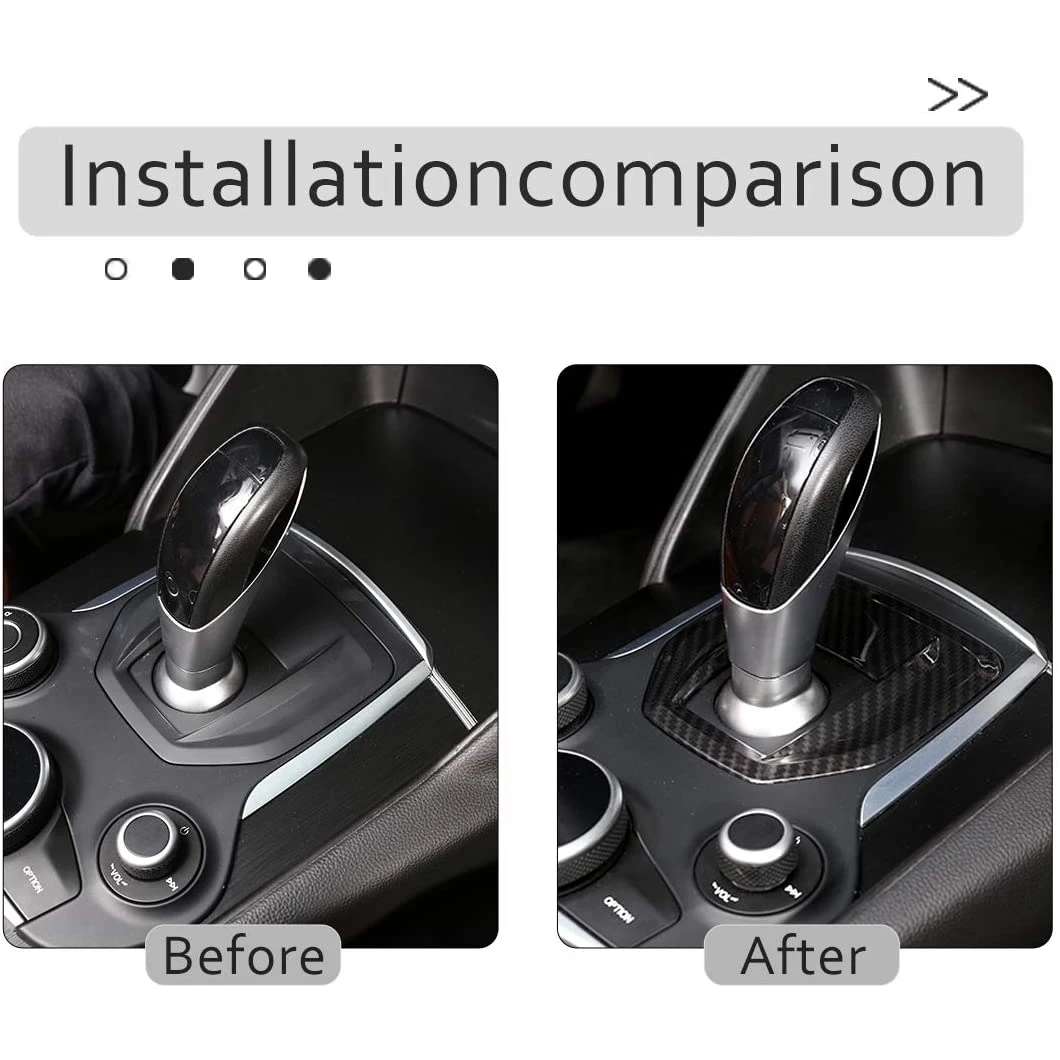 T61C_for Alfa Romeo Giulia Stelvio Center Console Gear Shift Panel