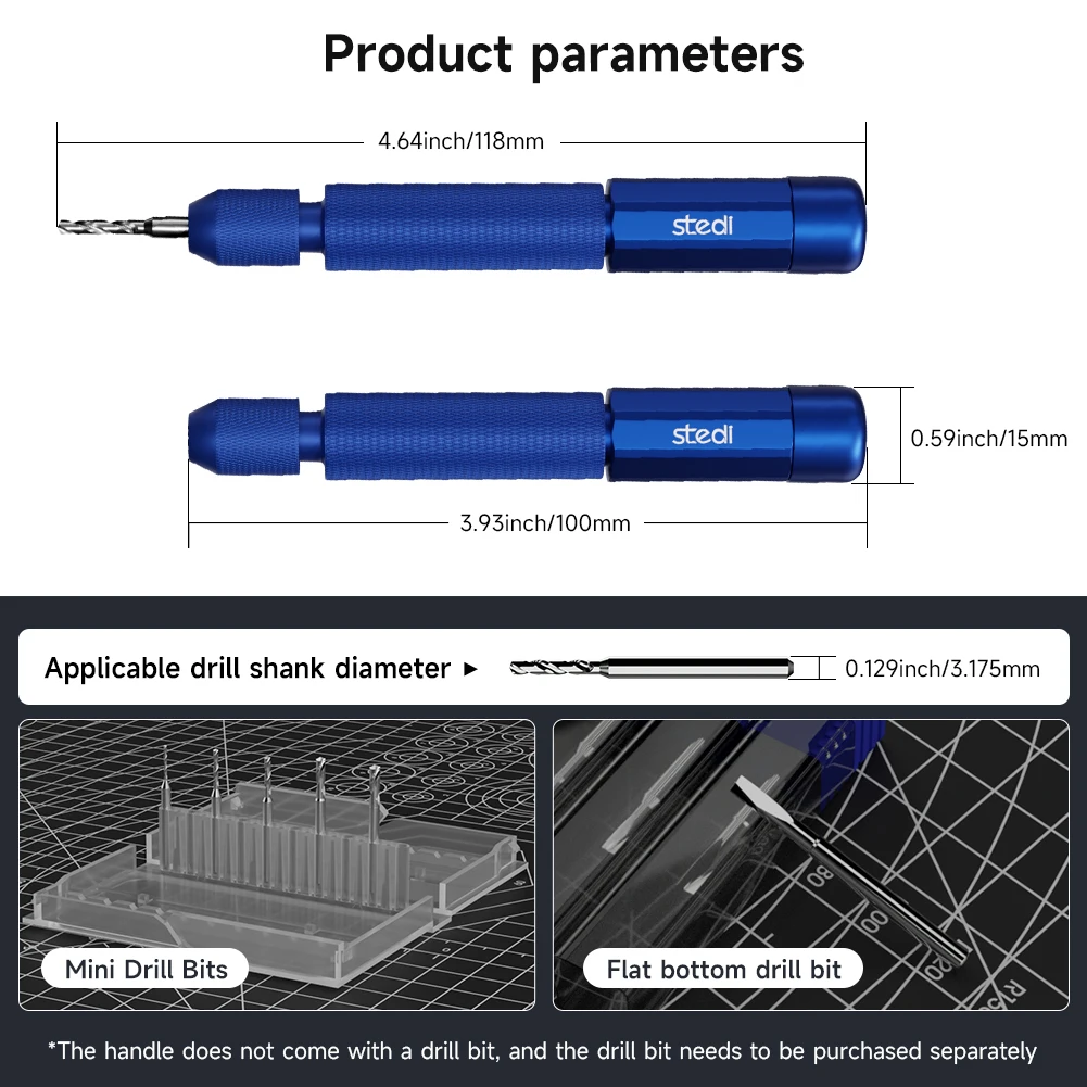ステディモデル センタリングフラットボトムドリル モデルマニュアル改造ツール タングステン鋼素材で耐久性を向上