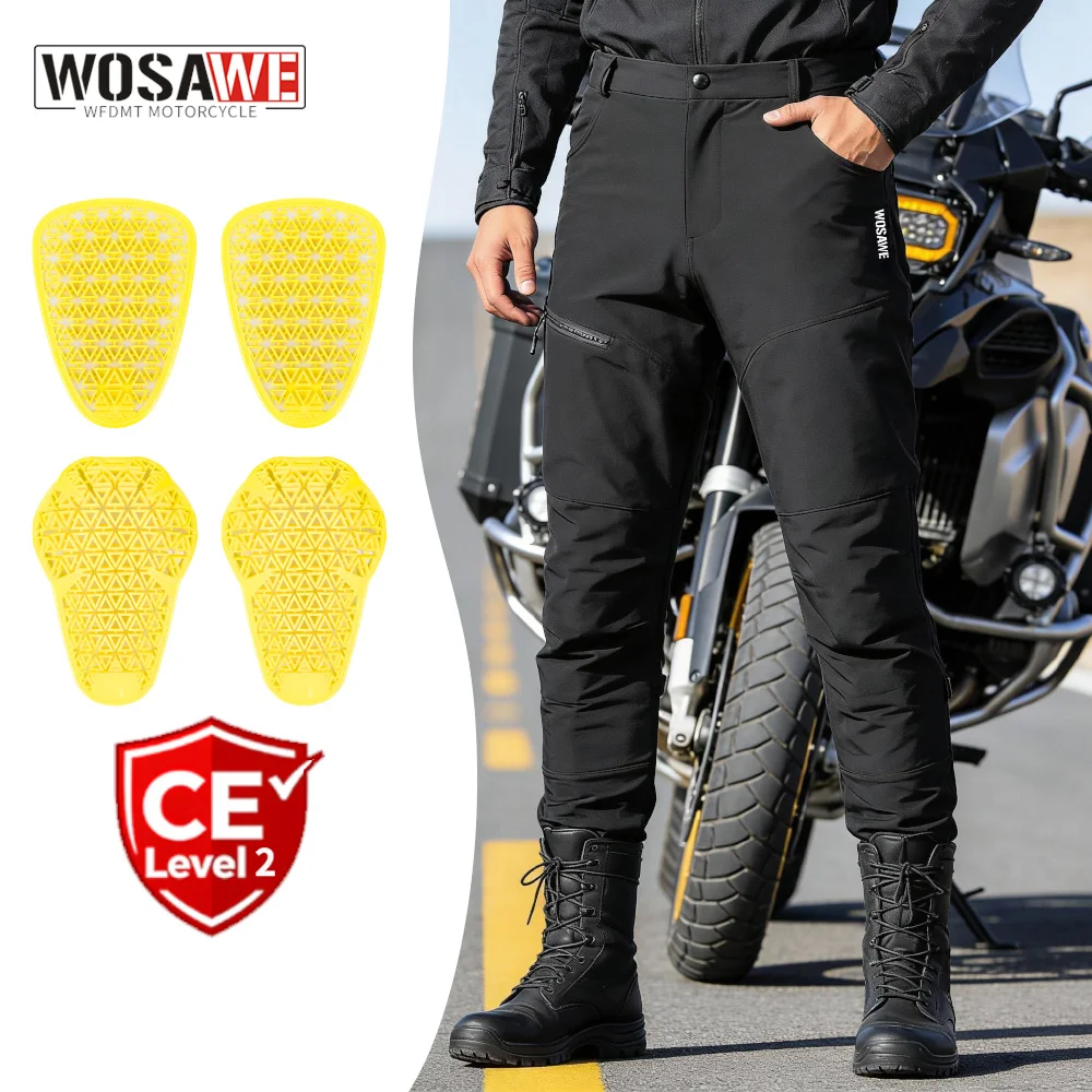 

Мотоциклетные брюки WOSAWE для мужчин, летние, для мотокросса, водоотталкивающие, с защитой CE, экипировка для езды