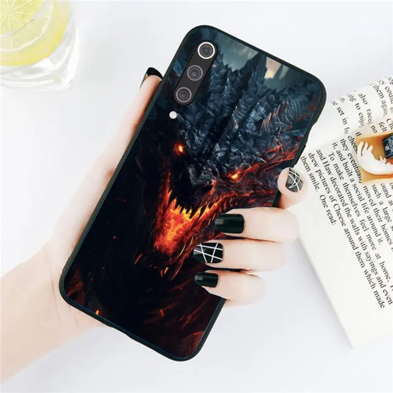 Capa de telefone inteligente Dragon Eye para Xiaomi, capa macia preta, Redmi Note 11, 10, 9T, 8, 7 Pro, 9, 9A, 9C, 8