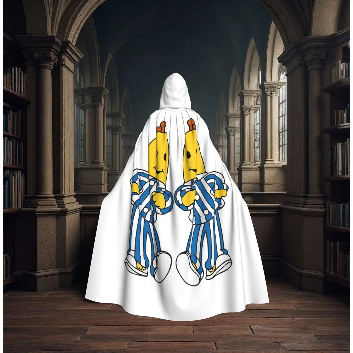 Bananas In Pyjamas Best Friend Long Hooded Cloak Witch Medieval Costume Cosplay Cape HalloweenCoat Adult Unisex view 2
