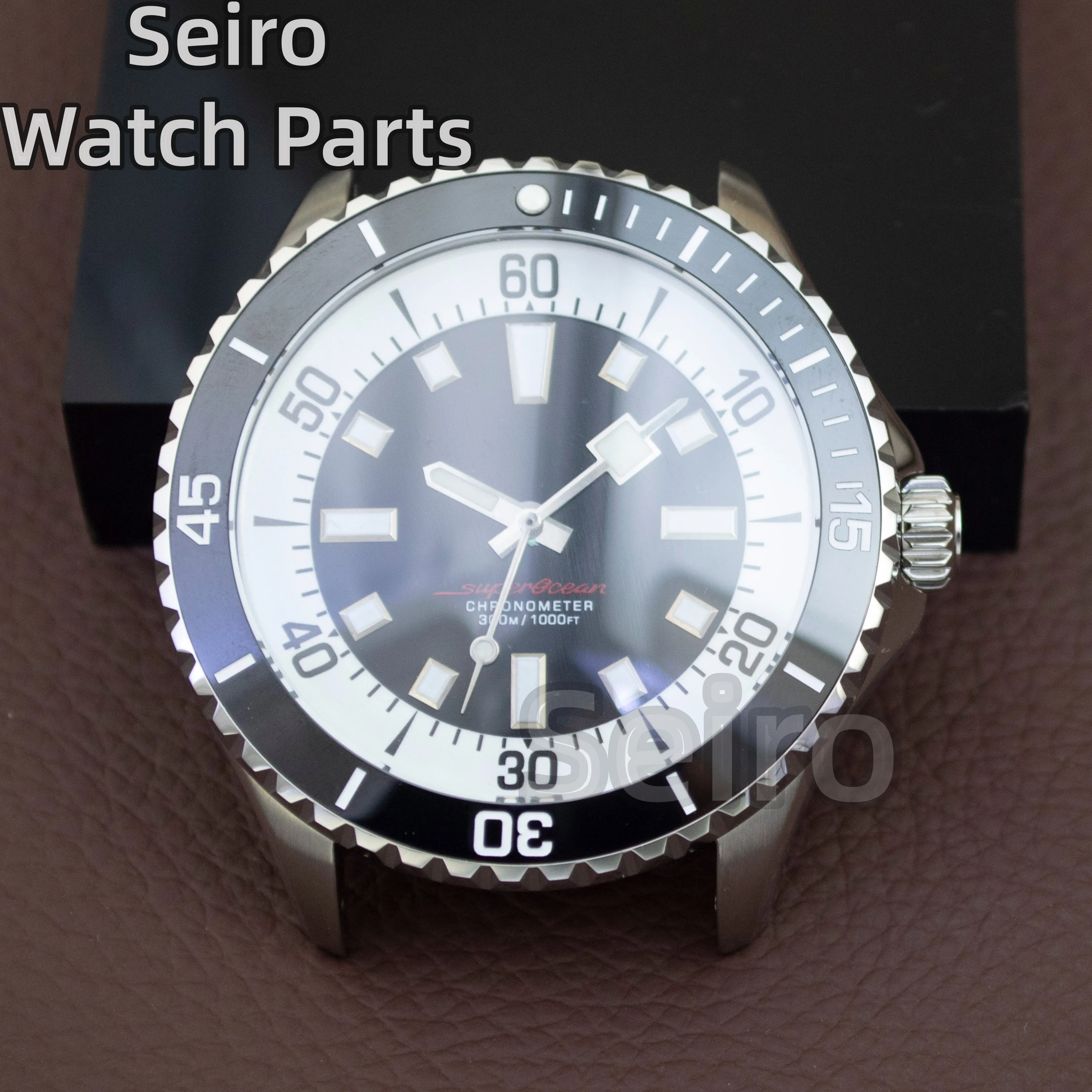 

200m Dive Watch Case Strap NH35 Case Luminous Dial Hands Stainless Steel Sapphire Glass NH35 NH36 Movement for SUPEROCEAN Case