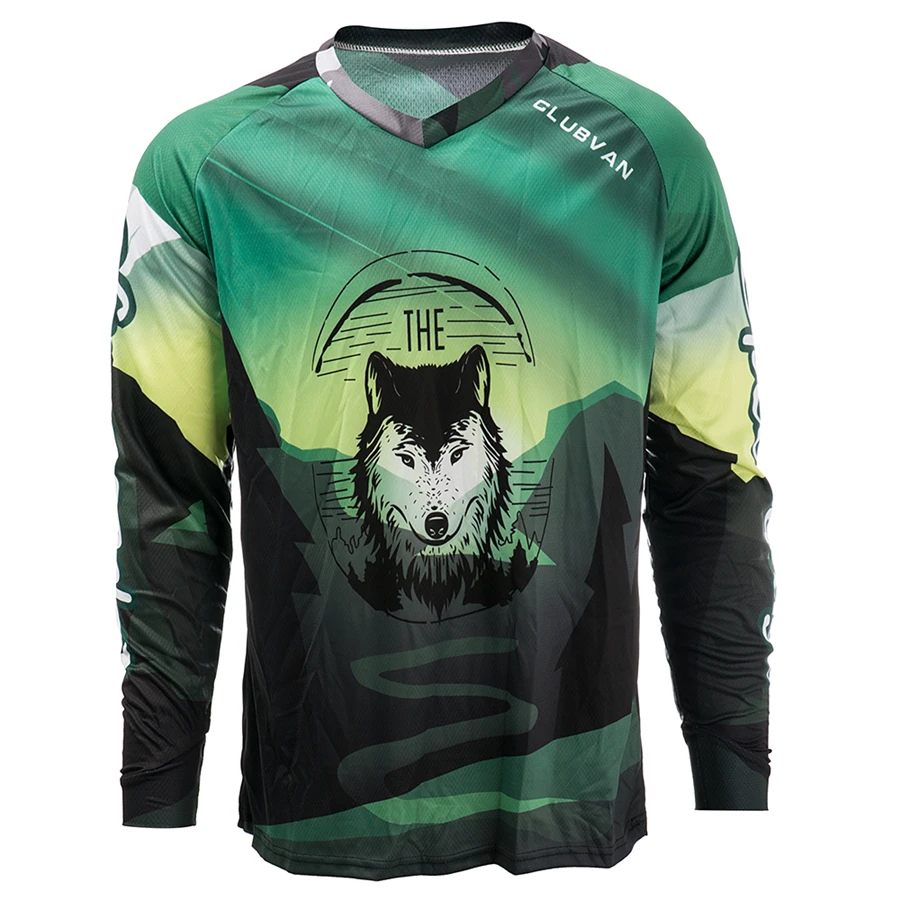 Men's Downhill Cycling Jersey Long Sleeve Moisture Wicking Mountain Bike Racing Shirt