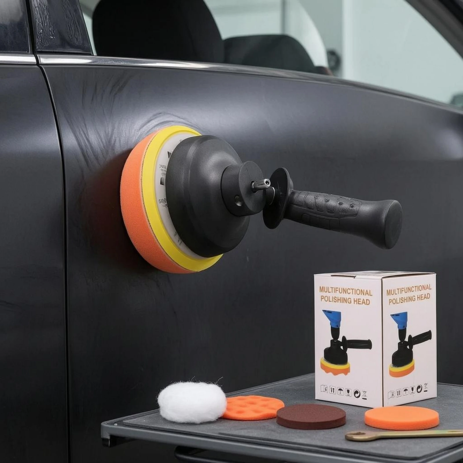 Drill Polishing Head Auxiliary Grip Waxing Head Adapter Car Care Tool Easy to Use Auto Accessory Long-Lasting