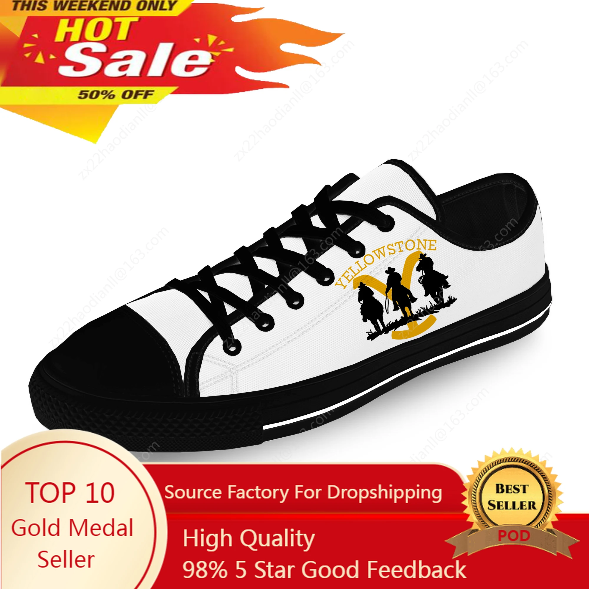 

Yellowstone Low Top Sneakers Mens Womens Teenager Casual Shoes Canvas Running 3D Print Shoe Cosplay Breathable Lightweight shoe