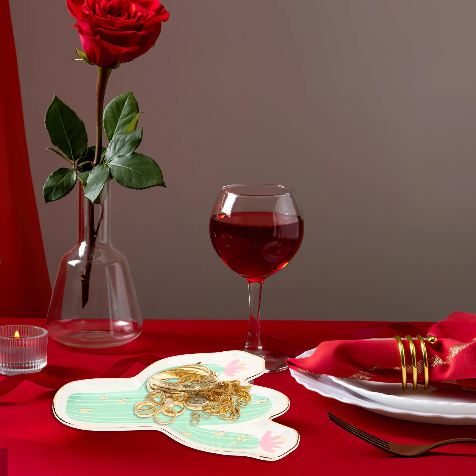 

Chic Ceramic Ring Tray Unique Jewelry Organizer Dish for Christmas New Year Ring Tray Jewelry Dish Trinket Holder