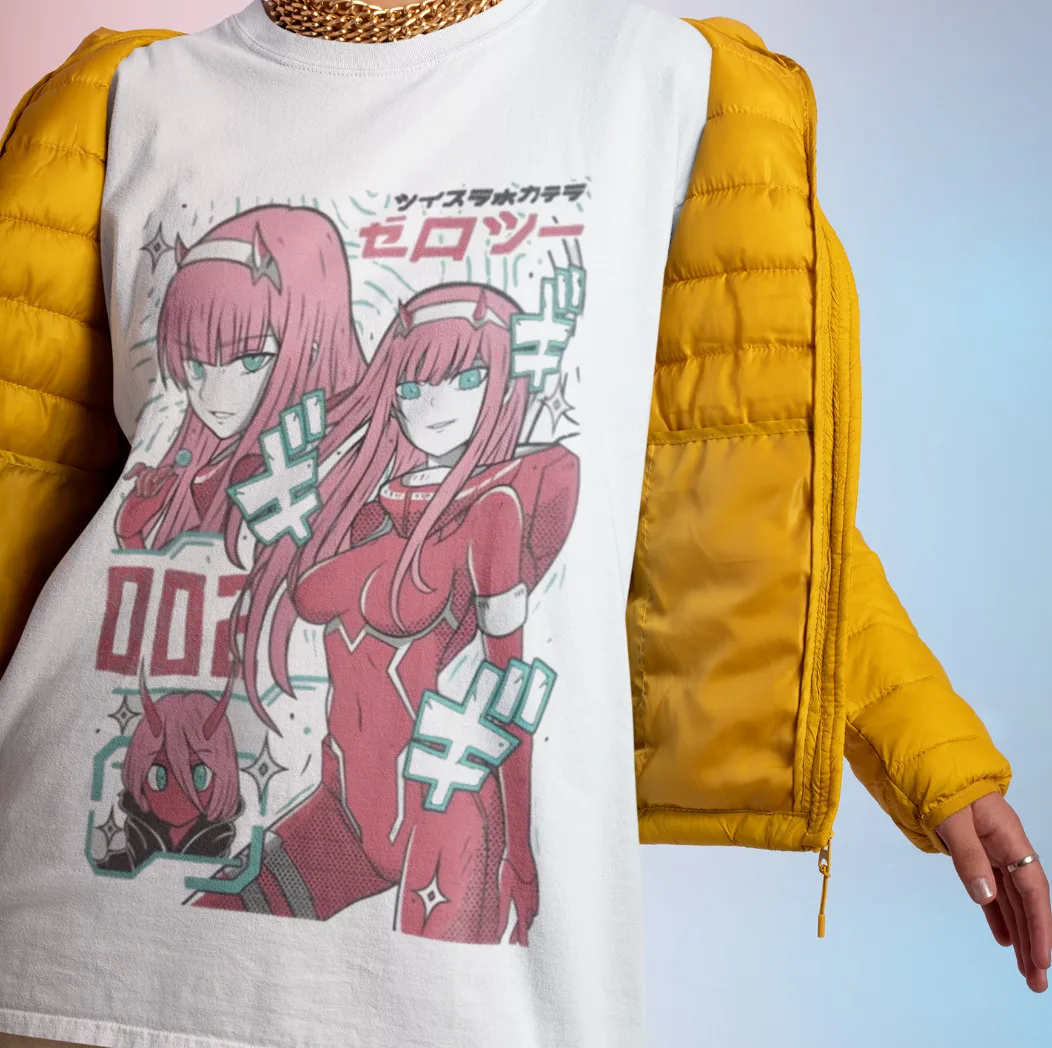 

Zero Two Darling T-Shirt Hiro Tshirt 002 Shirt Anime Manga Aesthetic Kawaii Tee