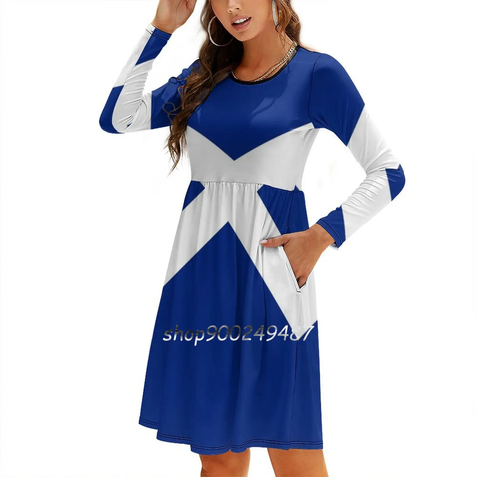 Scottish Flag Scotland T-Shirt Elegant Party Women Dress Slim V Neck Long Sleeve Dress Casual Dresses Scott Scottish Scotland