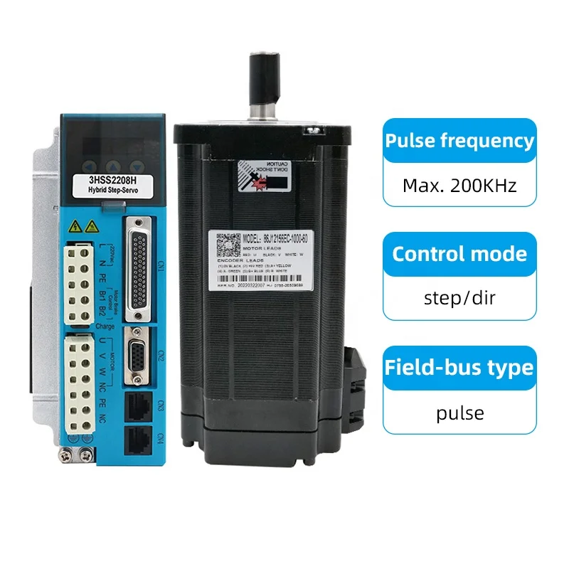 86J12156EC-1000-60+3HSS2208H-86 Full-closed Low-heat Hybrid Step Servo Motor And Driver Combination Made In China Driving