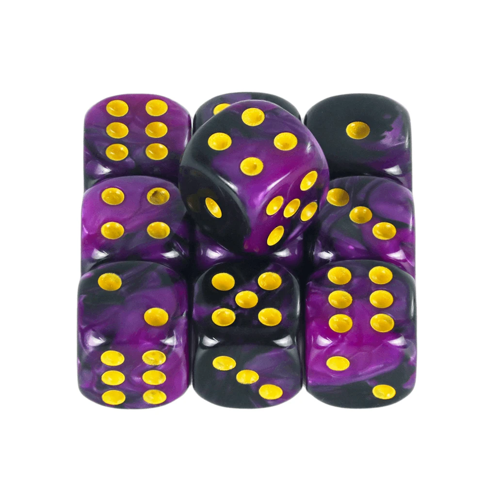 Double Cube Playing for Gambling Board Game, Mix Color Effect, Poker Dice, Tabletop Game, 12mm, D6