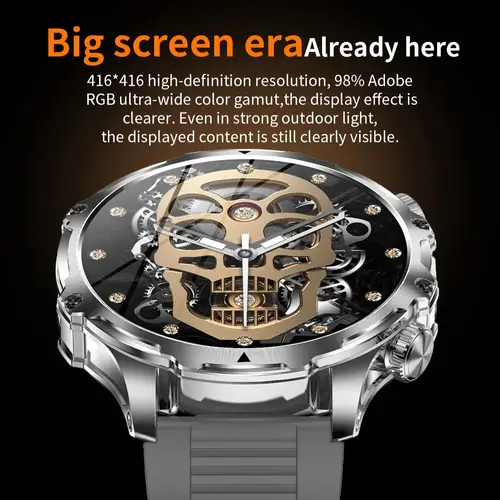 Imagen 2 del producto Vwar-reloj inteligente V69 Pro para hombre, dispositivo con pantalla HD de 1,9 pulgadas, linterna LED, 3ATM, IA, voz, BT, llamada de oxígeno en sangre, batería de 700mAh