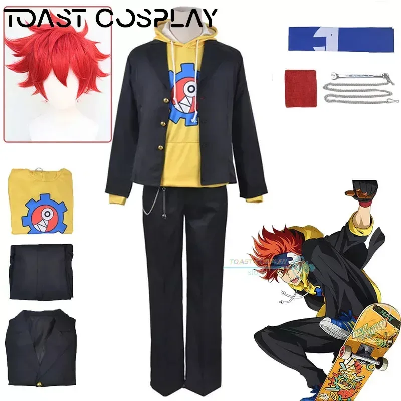 2025 12 أنيمي SK ثمانية كيان تأثيري حلي SK8 إنفينيتي ريكي معطف مقنع وتتسابق شعر مستعار مجموعة الرجال هالوين كرنفال البدلة