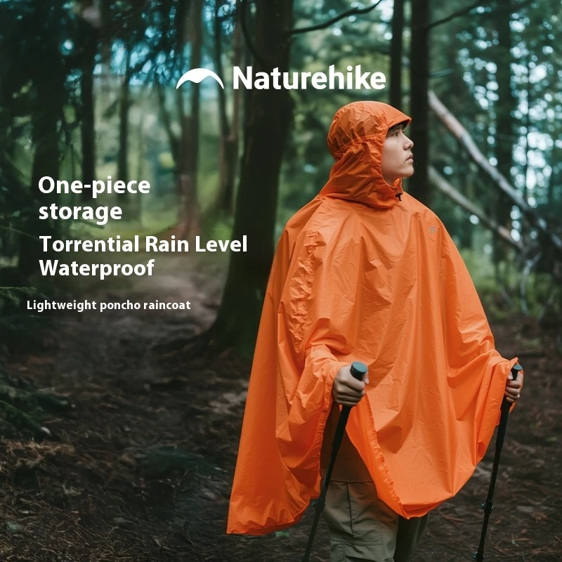 

Naturehike PU5000+ Водонепроницаемость Встроенное хранилище Легкий стабильный плащ Плащ Рюкзак Защита от дождя Дизайн