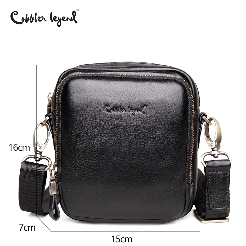 Cobbler Legend Genuine Leather Bag Men Bags Messenger Black Men\'s Travel Bag Crossbody Bags Leather Shoulder Handbags Waist Pack