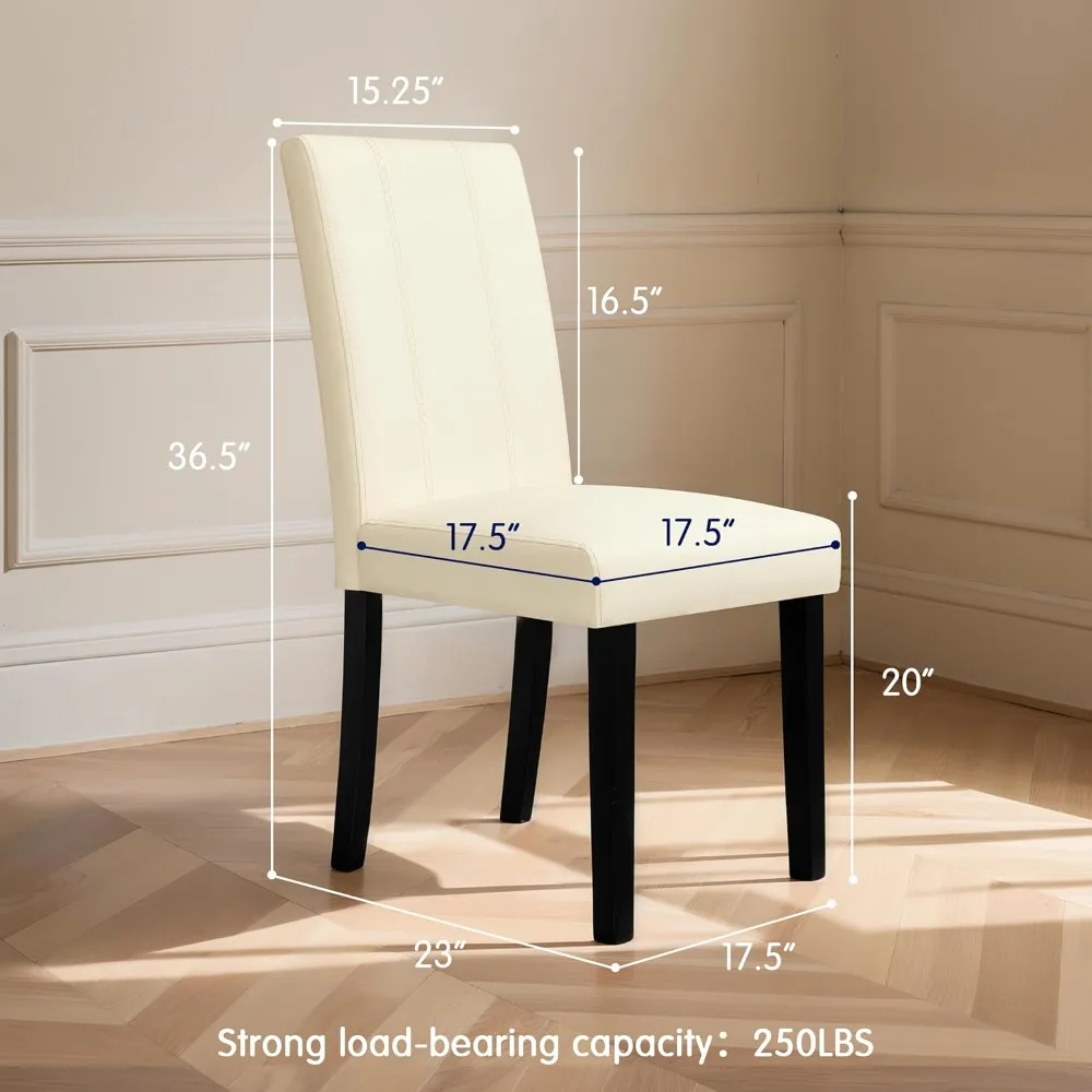 مجموعة من 4 كراسي بارسون جلدية حديثة لتناول الطعام ومساحات المعيشة #2