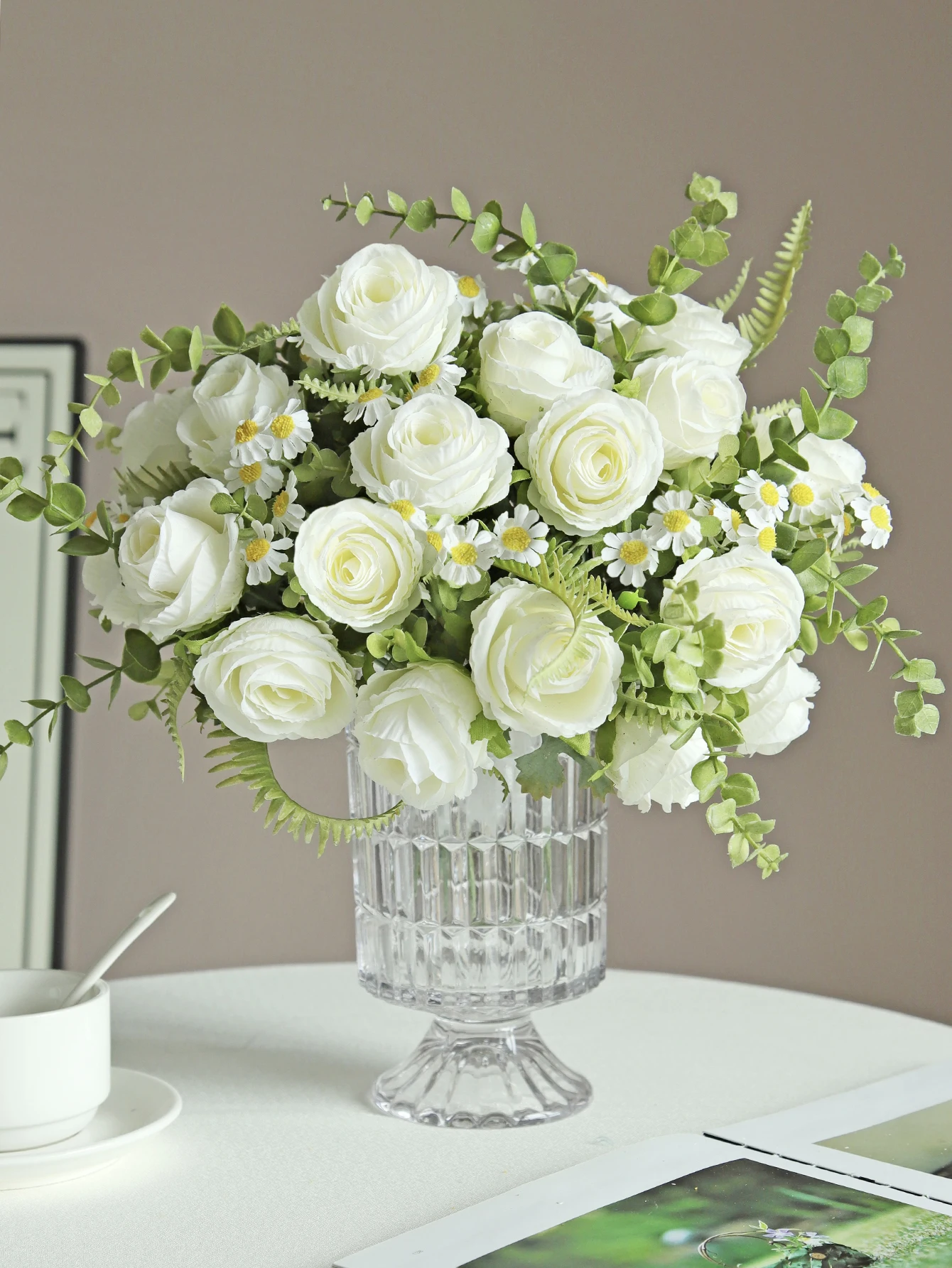 Seidenrosen Künstliche Blumen DIY Hochzeit Heim Weihnachtsdekorationen Kranz Brautstrauß Wohnzimmer Flur Fotografie Ornamente – Detail 2