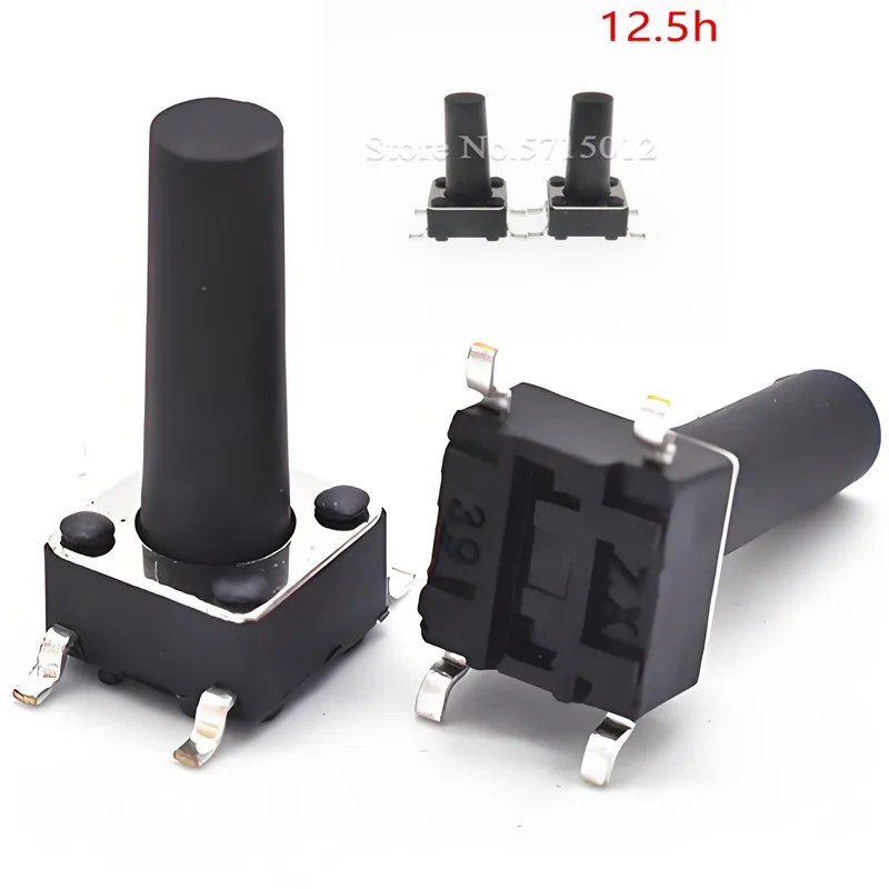

600pcs/lot 6*6*12.5MM Touch switches push Button Switch 6X6X12.5mm Touch Key Micro Switch 4pin