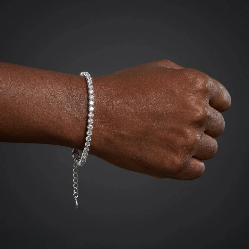 925 Sterling Silver 4.4 Carat Moissanite Adjustable Tennis Bracelet Fashion Temperament Design Light Luxury Ladies