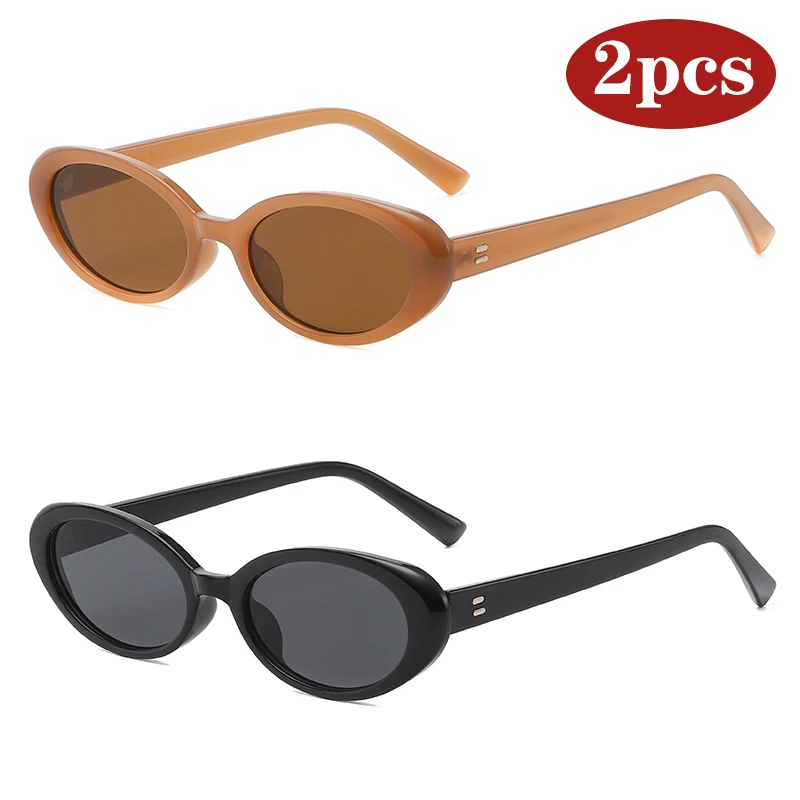 التنزه 1/2 قطعة النساء الرجعية البيضاوي مكافحة نظارات خفيفة الإناث هلام اللون إطار صغير ظلال موضة نقاط ساخنة سيدة حملق UV400