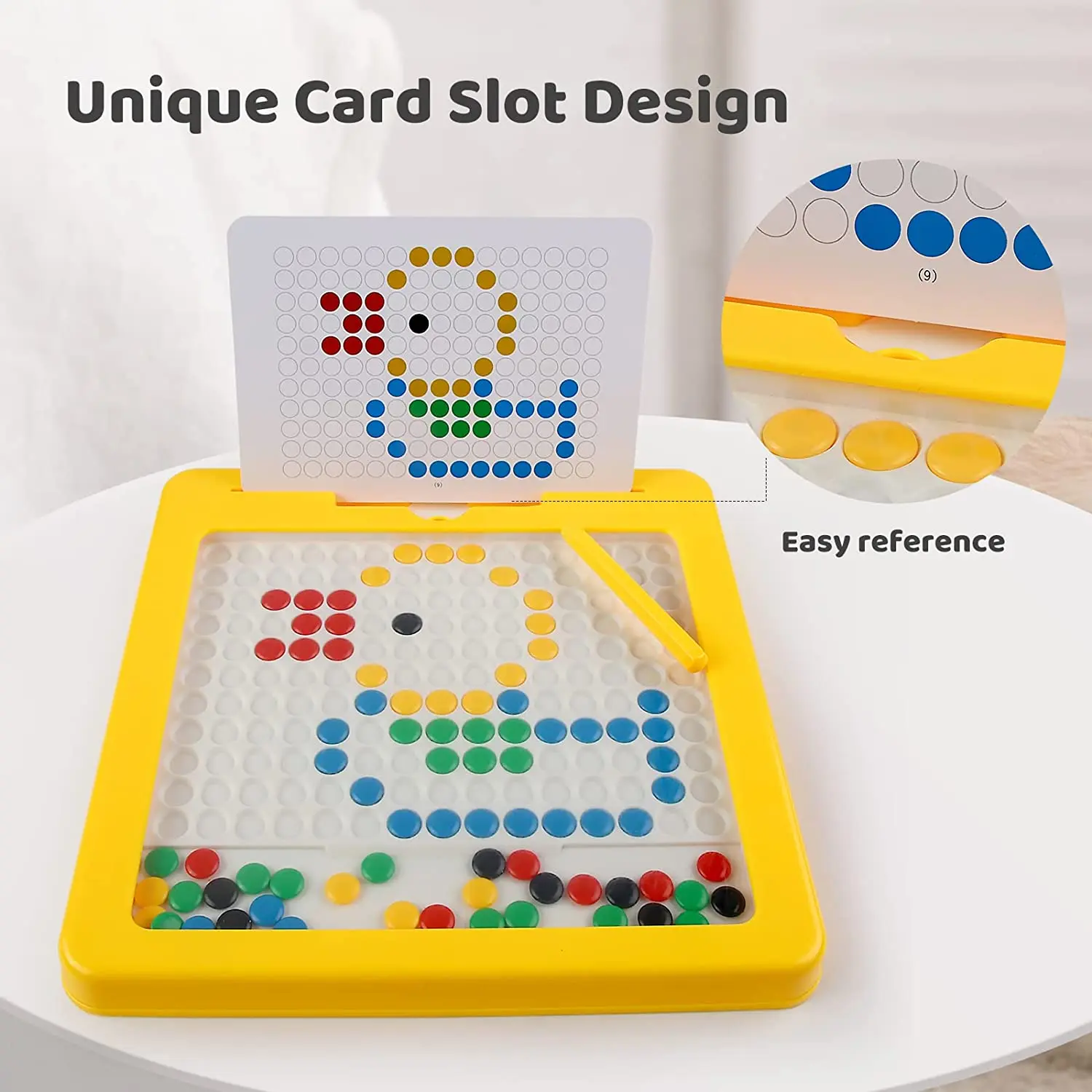 Magnetic Drawing Board for Toddlers Doodle Board with Magnetic Pen and Beads Montessori Educational Preschool Travel Toy