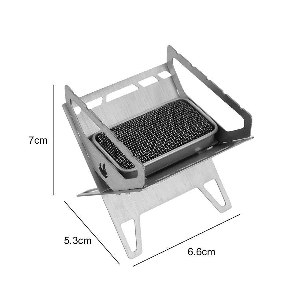 

Мини-складная печь из нержавеющей стали, портативная угольная печь для ароматерапии, дровяная походная печь, снаряжение для кемпинга на открытом воздухе