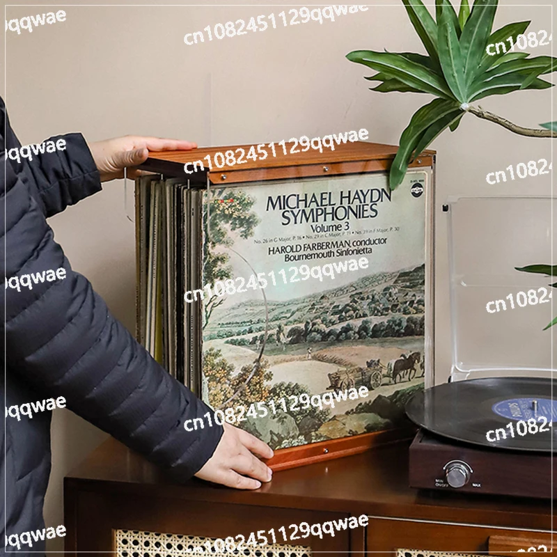 Large stacking capacity, solid wood acrylic! 12-inch vinyl record storage storage display stand