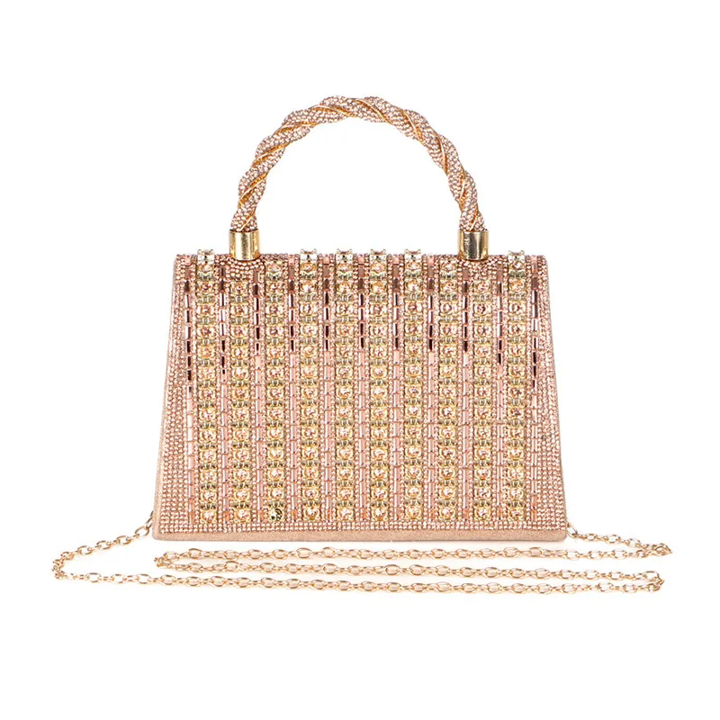2025 Luxury Women High-end Party Colored Rhinestone Evening Bag Fashion Designer Glitter Diamond Handbag Shiny Crossbody Bags