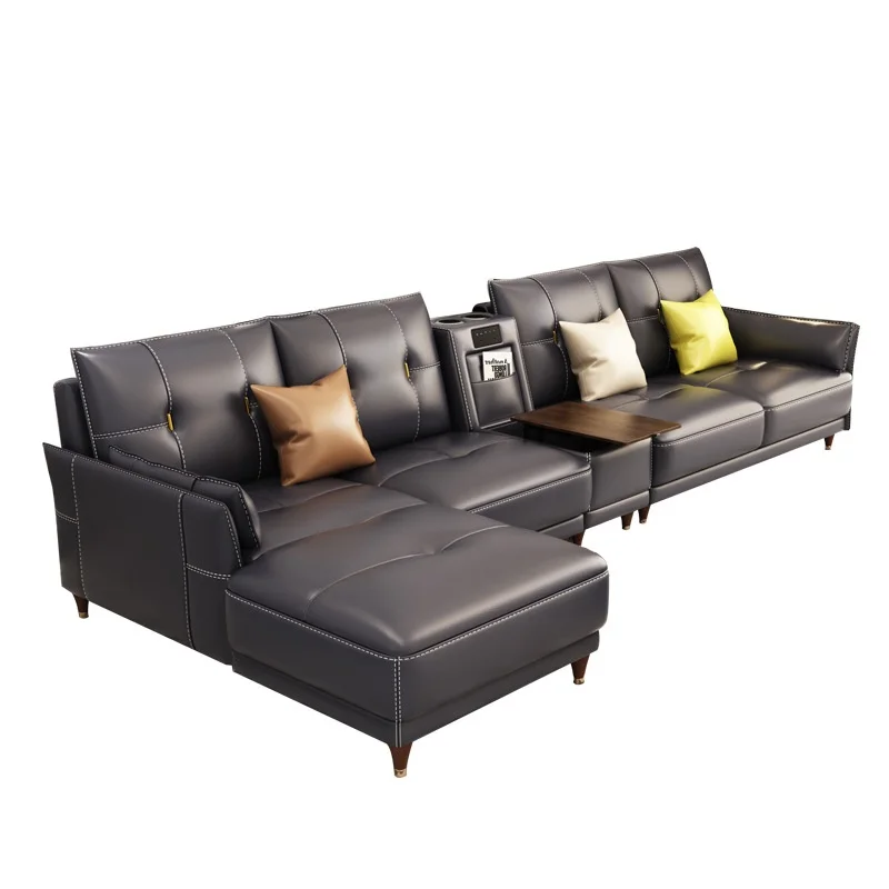 /Light Luxury Nordic Postmodern U Shaped Microfiber Leather Upholstered Sofa High Density Sponge Cushion Comfortable Living Room