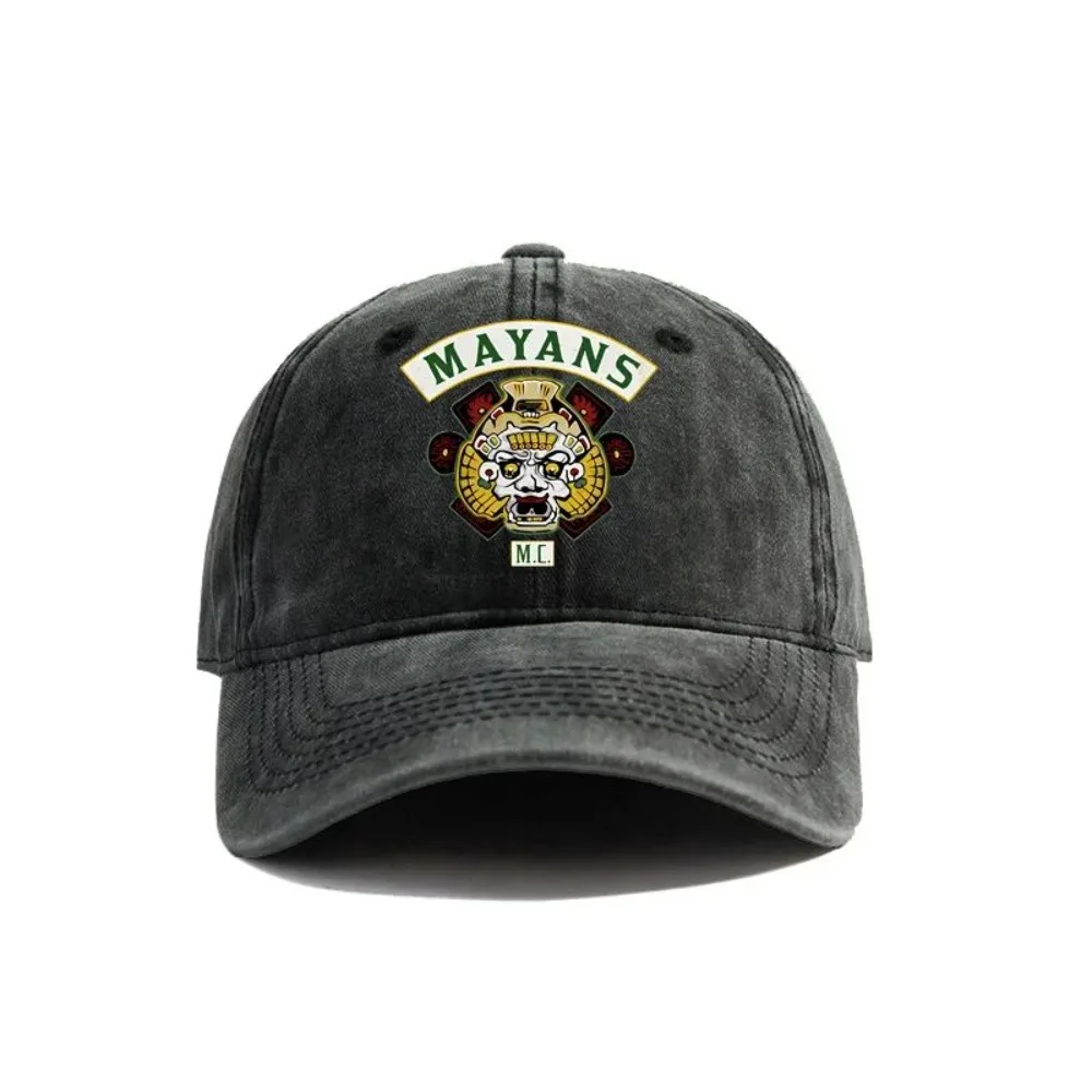 2025 verano Mayans MC gorra de béisbol sombreros desgastados gorra hombres Retro al aire libre verano ajustable motocicleta Club Mayans sombrero