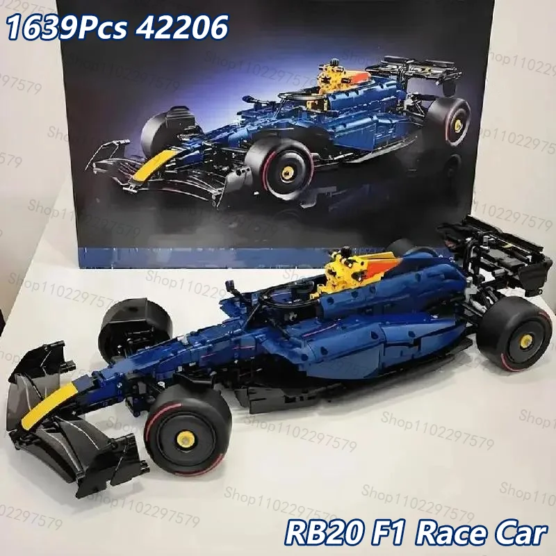 Technische 1631PCS RB20 Racing F1 Rennwagen Ziegel 42206 Kits Bauset für Erwachsene DIY Handwerk für Display Modell Geschenk für Erwachsene
