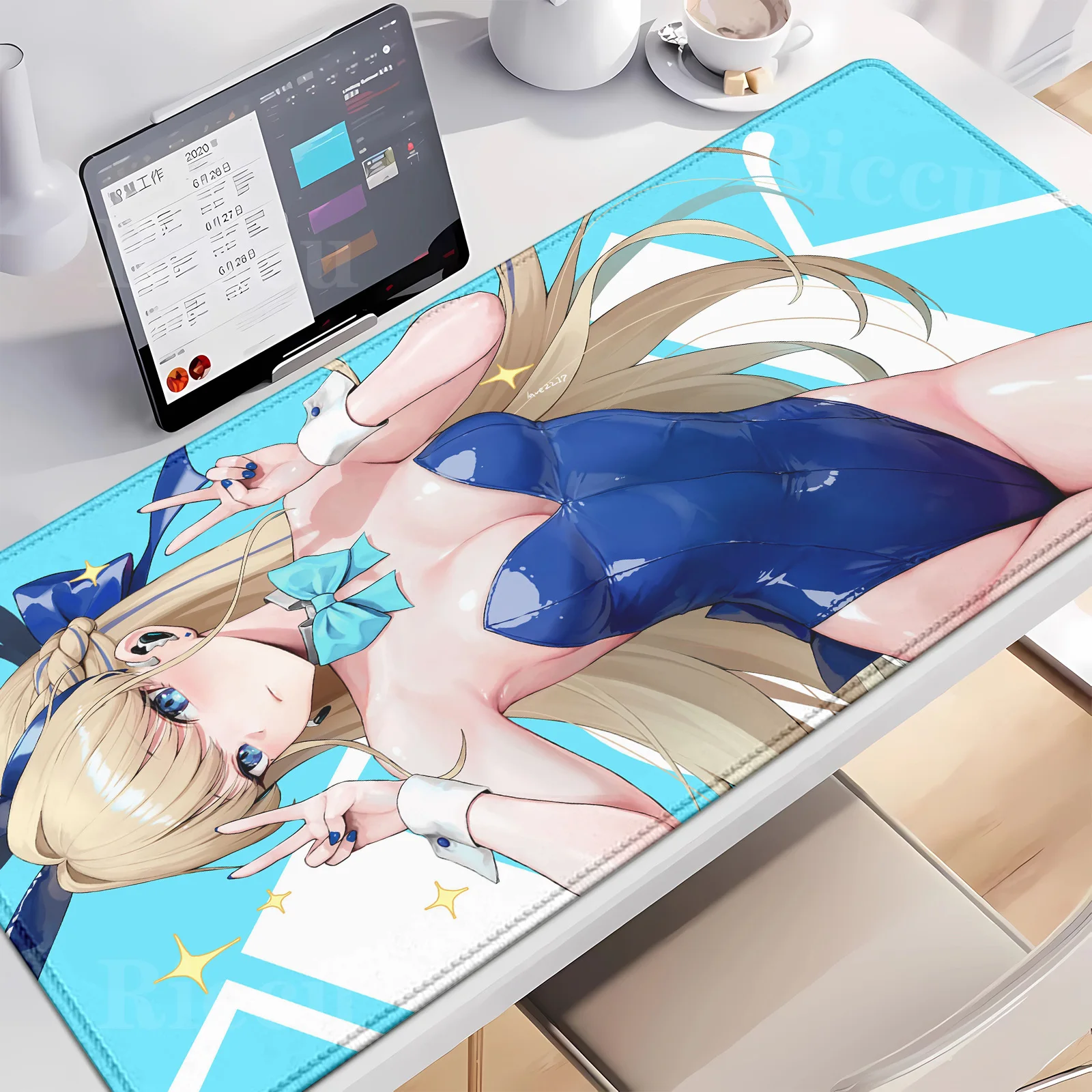 

HD Hentai peripherals Blue Archive Asuma Toki Mouse Pad Gamer Japan Desk Cabinet Keyboard Gaming Mats Large Mause Pad E-Sports