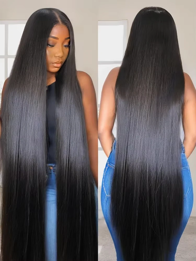 

250% Density 30 40Inch Bone Straight 13x6 HD Lace Frontal Wig 100% Human Hair 13x4 Lace Frontal Wig 7x5 Glueless Closure Wear Go