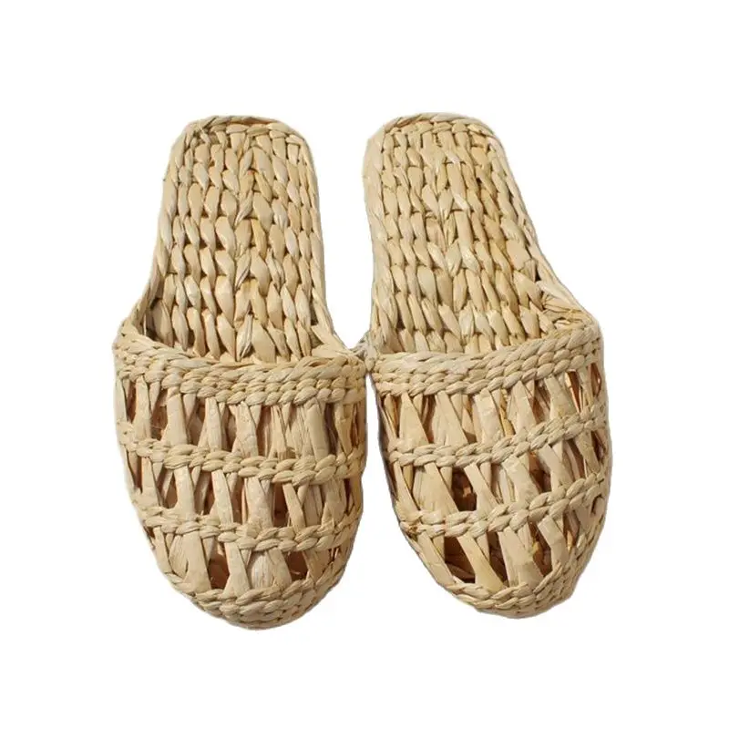 2023 New Ladies Beach Hemp Rope Sandals Couple Cosplay Straw Slippers Men And Women Home Soft Indoor Stage Shoes