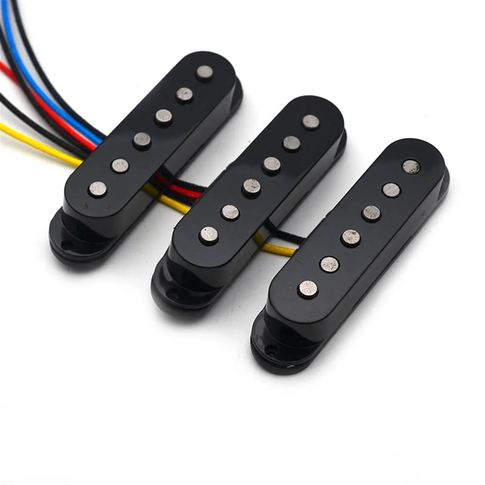 Alnico 5 Single Coil Staggered Top Fiber Bobbin Pickup Electric Guitar Pickup Neck/Middle/Bridge 50/50/52mm For Guitar Black