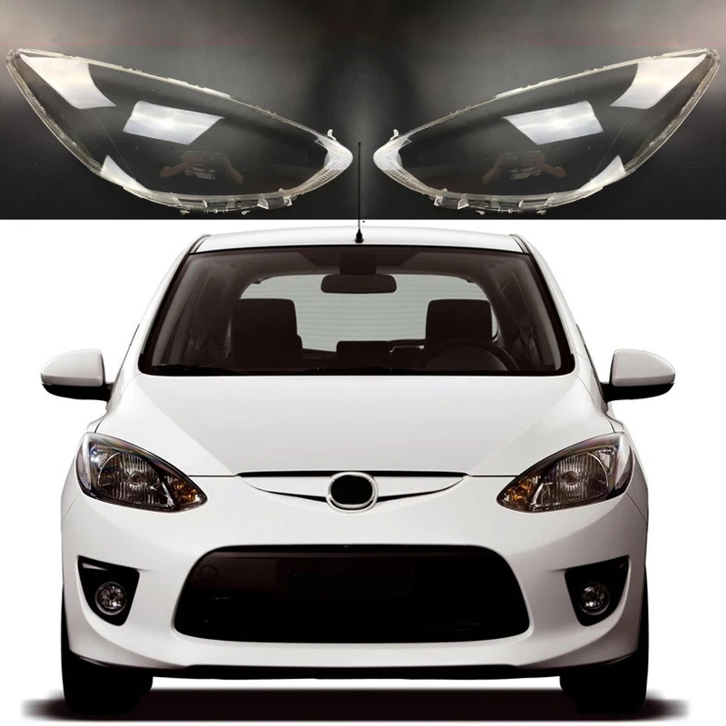 Car Headlight Shell Lamp Shade Transparent Cover Headlight Glass Lens Cover for Mazda 2 2007-2012