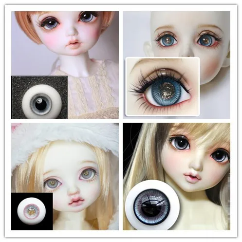 BJD doll eye Ball is suitable for 12mm 14mm 16mm 18mm color flashing pupil glitter eye ball doll accessories glass