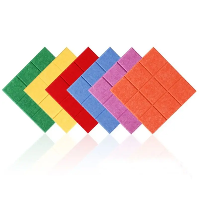 Fashion Corkboard Thickened Soundproof Small Square Felt Wall Sticker Room Decoration Kindergarten Artwork Show Bulletin Board