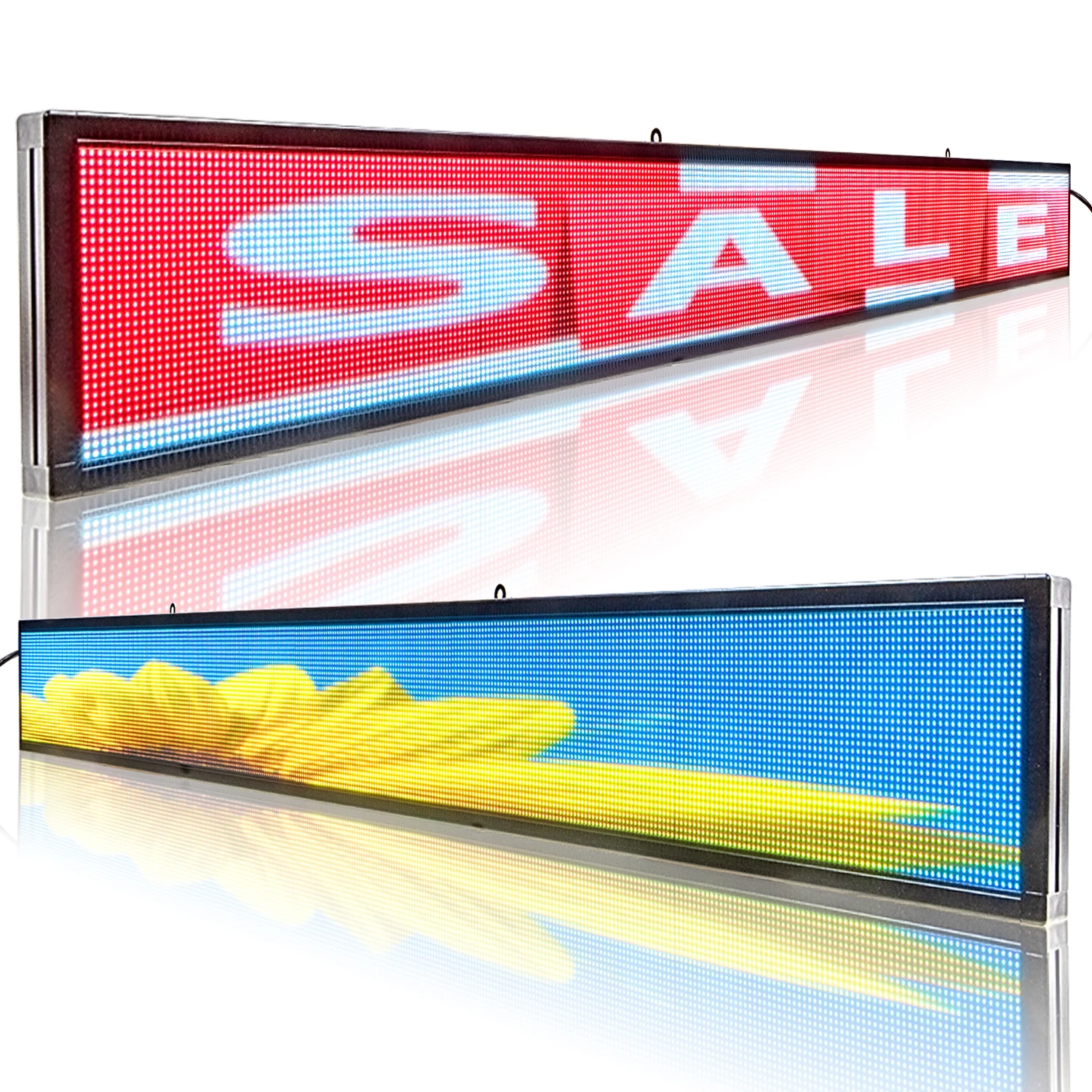 P4 RGB Full Color LED Stocks Ticker Displays for Stocks Sports News Rise Display LED Display 361.4x15.8cm (142.3x6.2Inches )