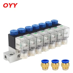 Pneumatic Solenoid Valve 3V1-06-NC 3/2 Way Integrated Control One Input Multiple Output With Busbar DC12V/24V AC110V/220V