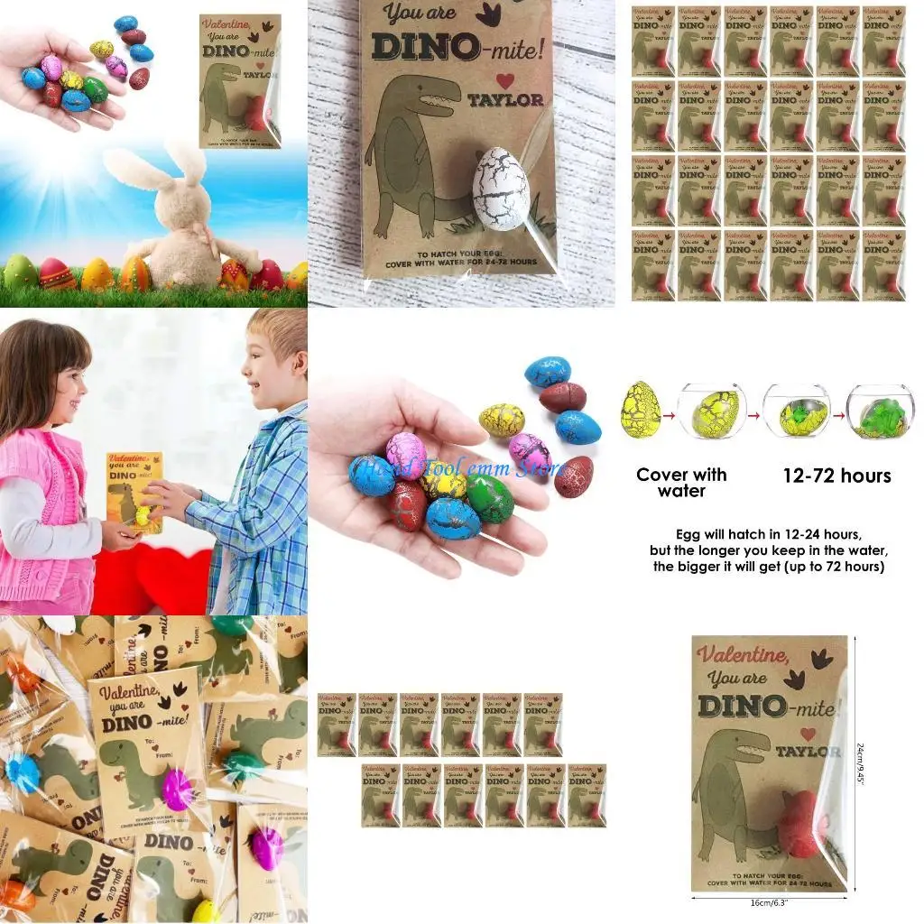

H37F 12/24Pieces Valentine's Day Cards with Dinosaur Eggs, Easter Day Greeting Cards