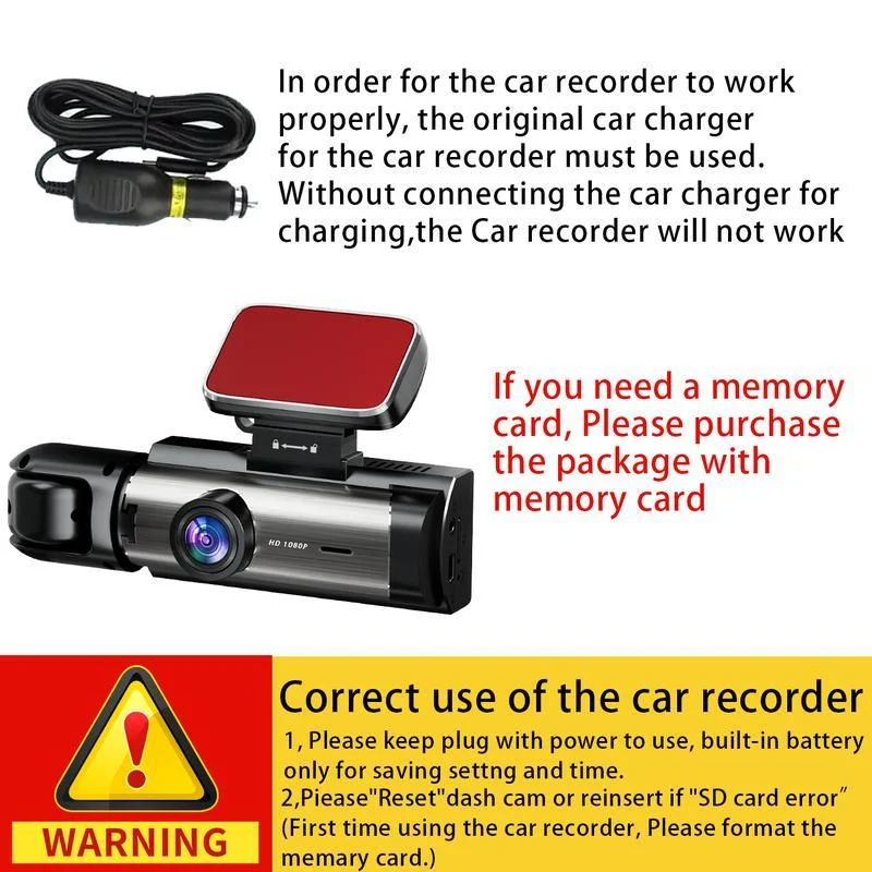 كاميرا Dashcam Count Dash للسيارة، مسجل قيادة السيارة بزاوية واسعة مع مستشعر G للرؤية الليلية بالأشعة تحت الحمراء، شاشة IPS 3.16 بوصة 1080P HD