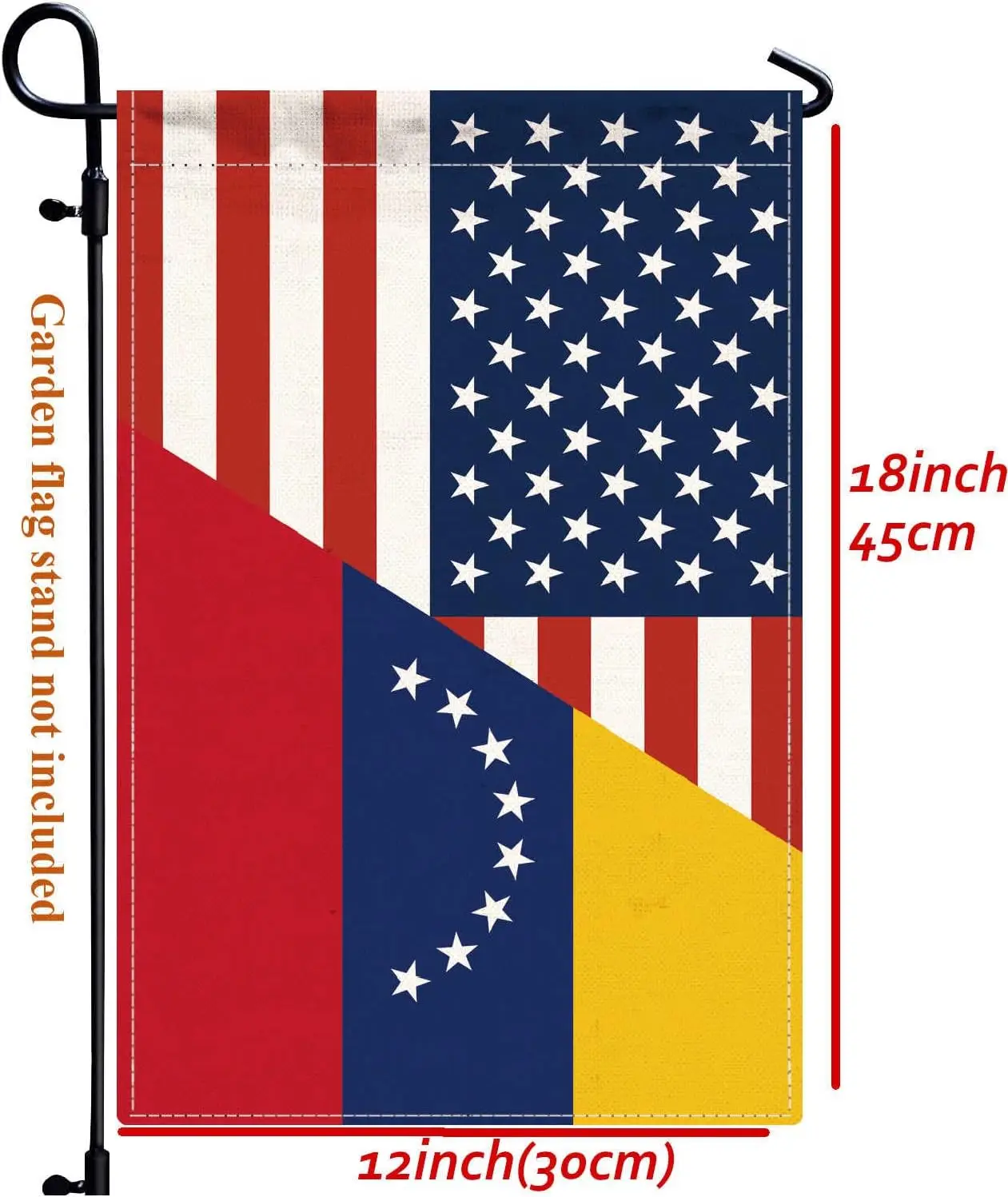 Venezuela USA Friendship Garden Flag,12x18 in Heavy Duty Venezuelan America US Outdoor Banner for Patio Yard with Double Side