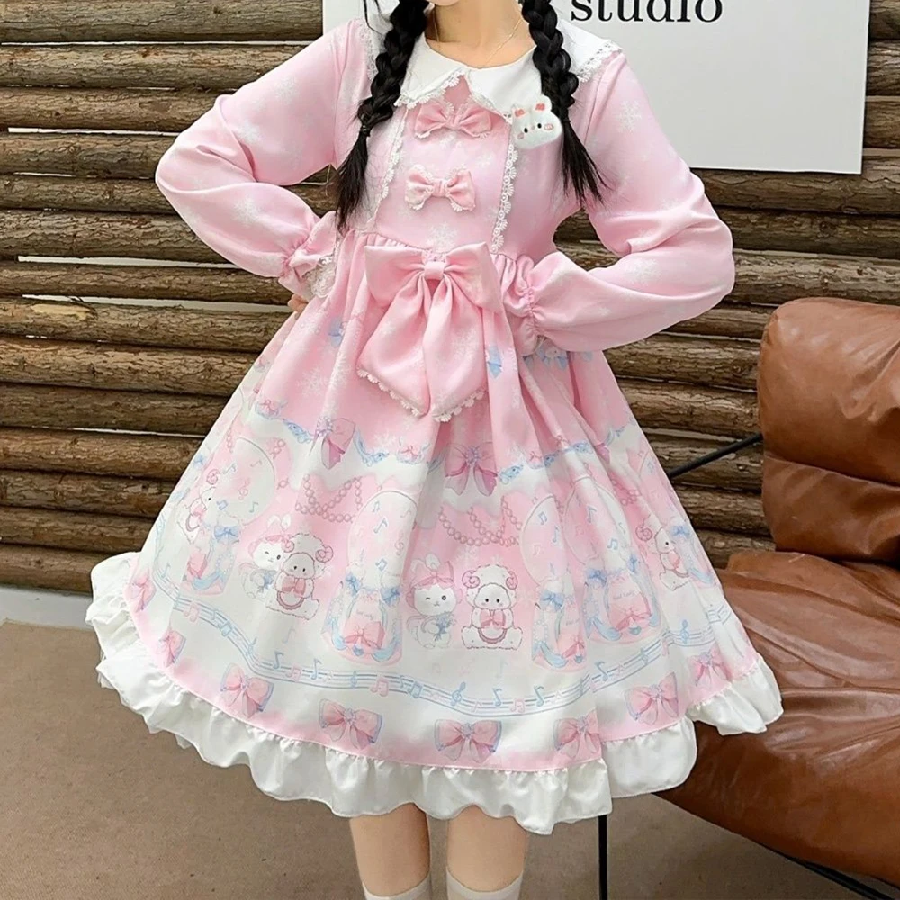 

Lolita Original OPLolita Doll Collar Long Sleeve Cute Sweet Skirt Long Wind Spot Princess summer dress