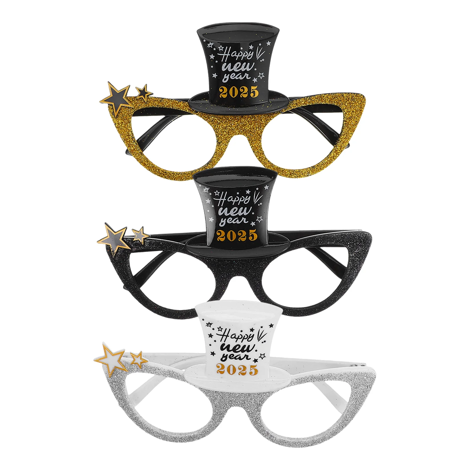 

3Pcs Personalized Decor Novelty Glasses New Year Glasses Party Eyewear Christmas New Year Eve Eyeglasses Holiday Celebrations