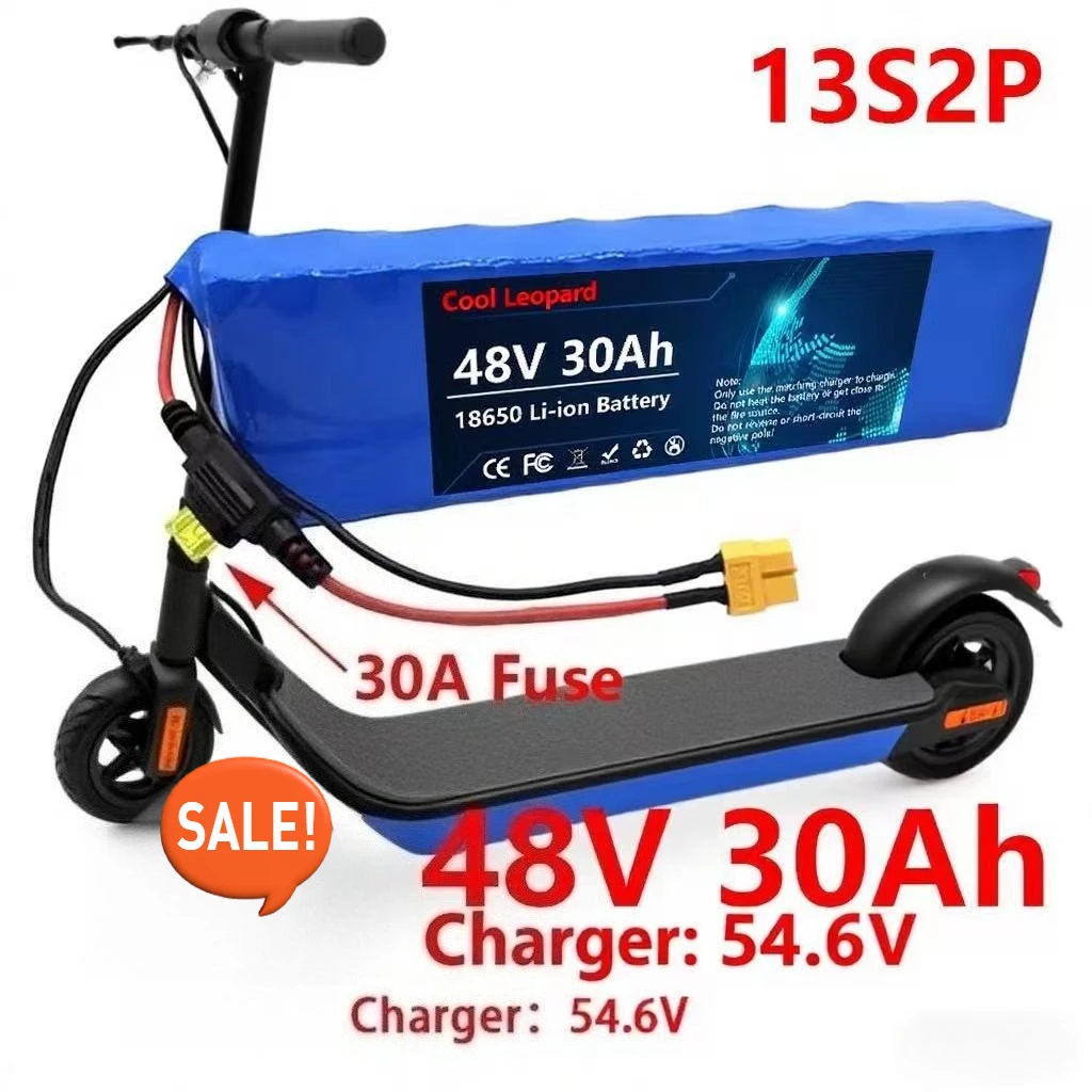 

New Upgrade 13S2P 18650 Charge Battery ,For 48V 30Ah Electric Scooter M365 1000W with Built-In BMS XT60+DC /T+DC Plug Belt Charg