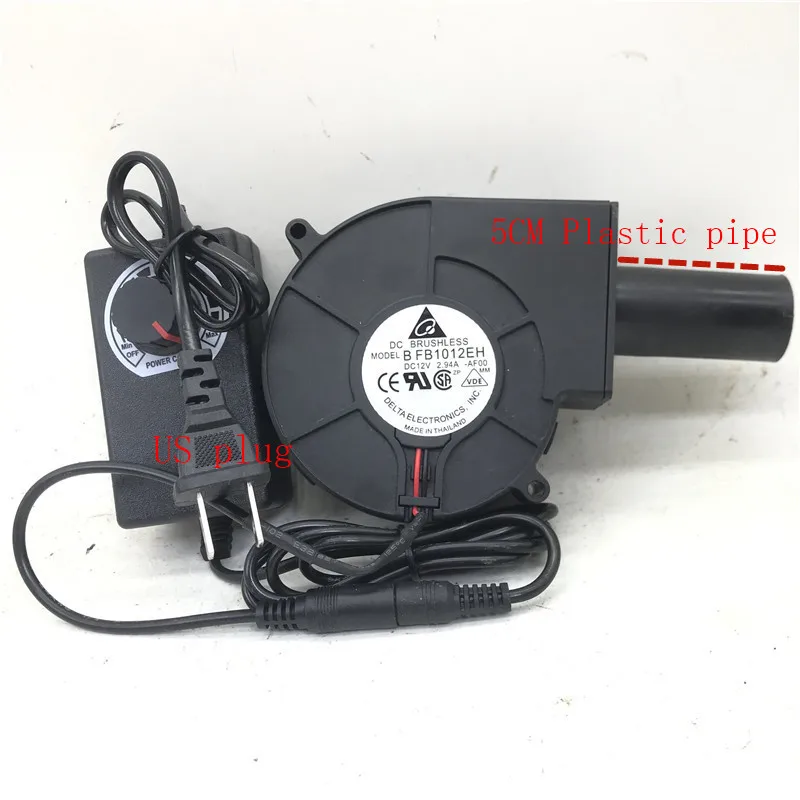 New BFB1012EH 12V 2.94A 9733 9cm high air volume centrifugal turbine blower with plastic air duct speed control power adapter