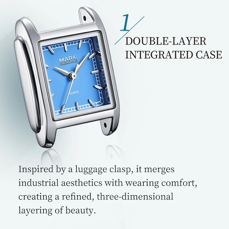 MARK FAIRWHALE Women's Quartz Watch Fashion Squar Case Waterproof Luminsou  relógio feminino