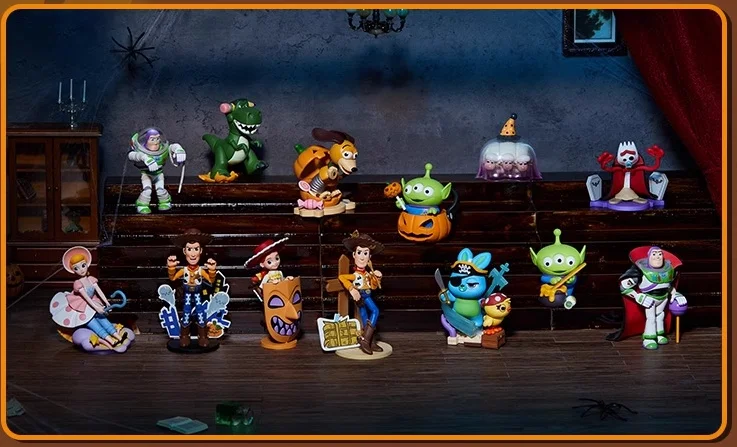 Disney Blind Box Halloween Pixar Speelgoed Verhaal Spookachtige Nacht Serie Buzz Lighyear Slinky Dog Houtachtige Mystery Box Schattige Modellen Kerstcadeau